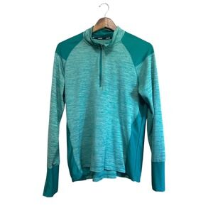 Avia Sweater Women's Size large Green 1/4 Zip Up Light‎ Athletic Activewear